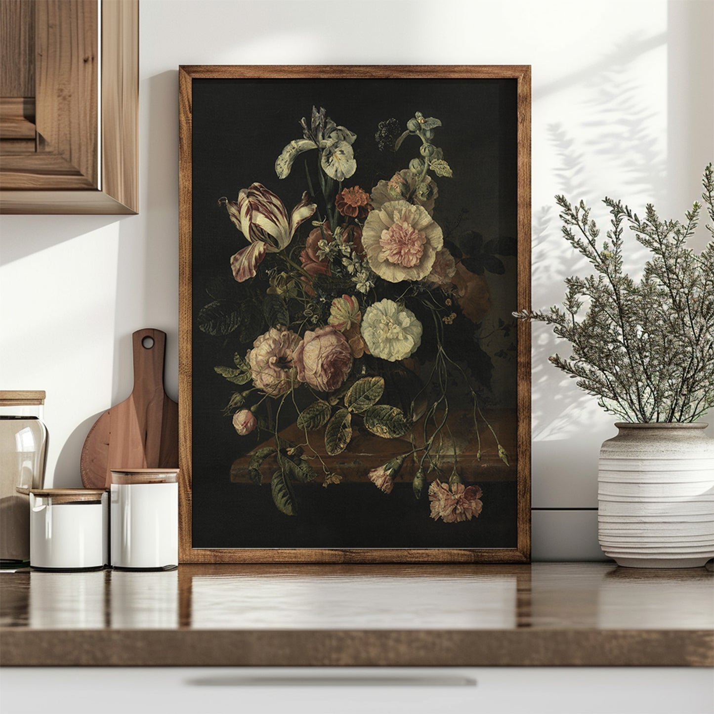 Pot de fleurs sauvages d’automne
